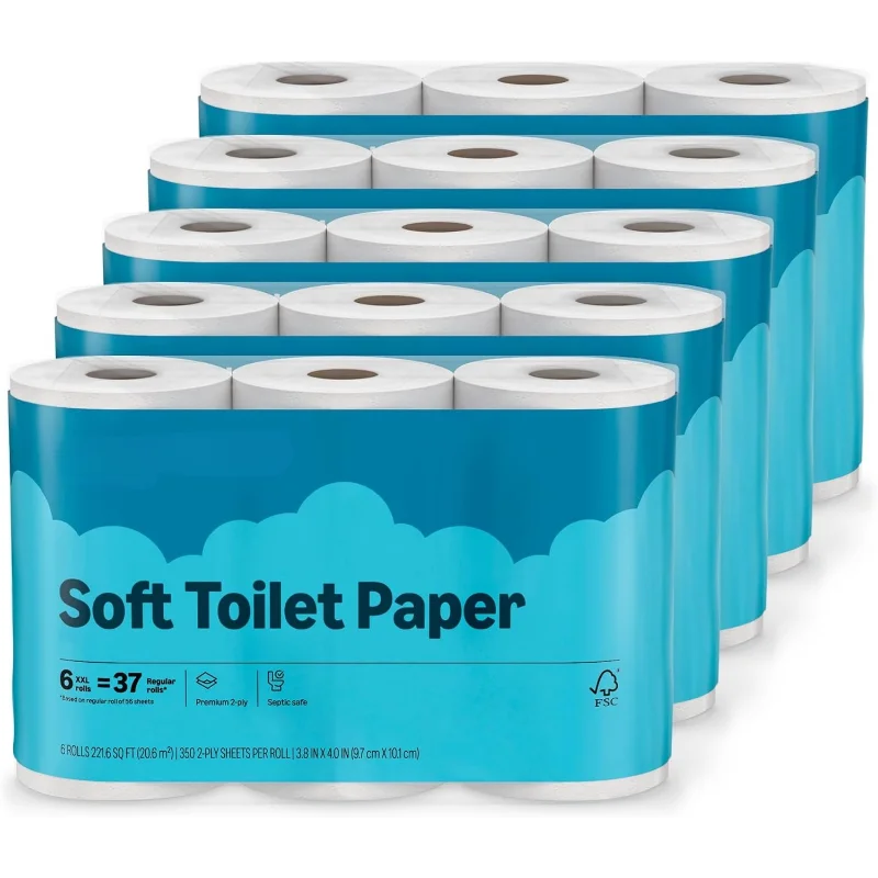2-Ply Soft Toilet Paper, 30 Rolls, Packaging May Vary