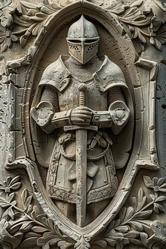 Vintage Metal Knight Assassin Sign