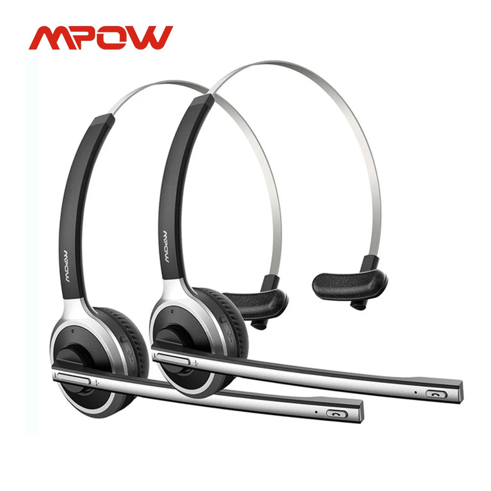 1/2 pack Mpow M5 Bluetooth V5.0 Headset Wireless , Call Headset with Mic