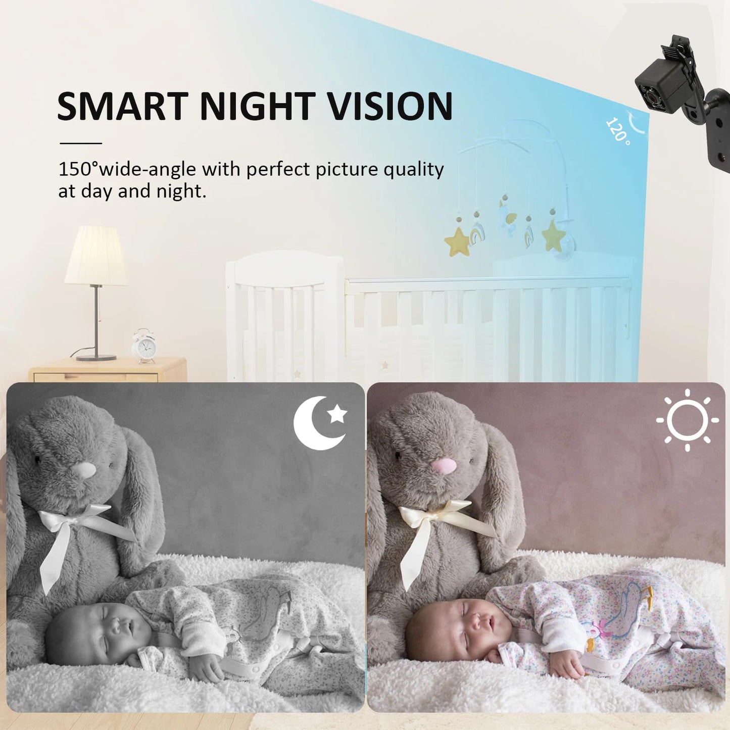 Mini, Camera 1080P, Nanny Cam Full HD with Night Vision, Motion Activation