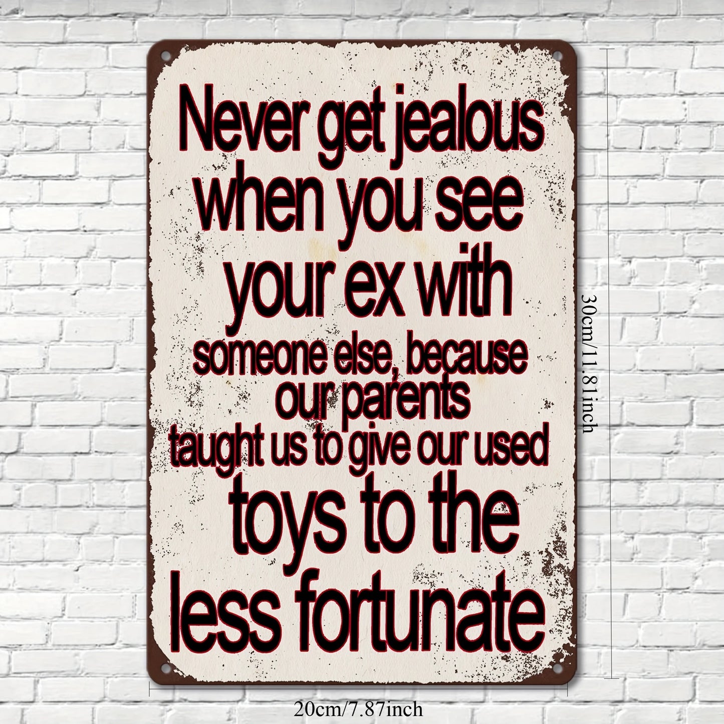 1pc Vintage Sarcastic Aluminum Wall Sculpture