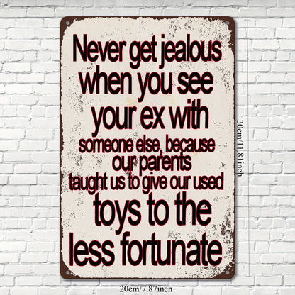 1pc Vintage Sarcastic Aluminum Wall Sculpture