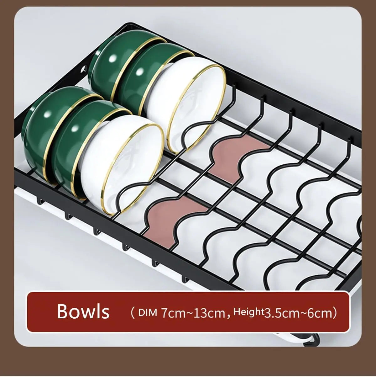 Dish Rack, Three-Tier Space-Saving Kitchen Countertop Utensil Holder