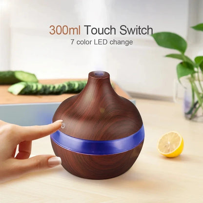 Diffuser Wood Ultrasonic Air Humidifier Essential Oil Aromatherapy Cool Mist Maker