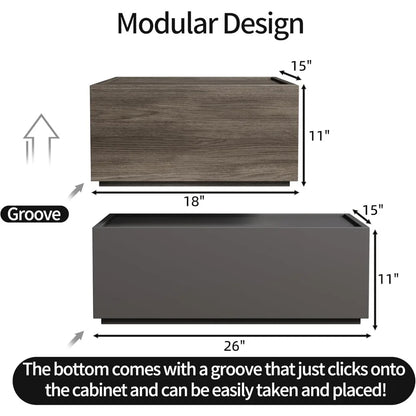 Modern Nightstand Stackable Storage Drawers,Cabinet,