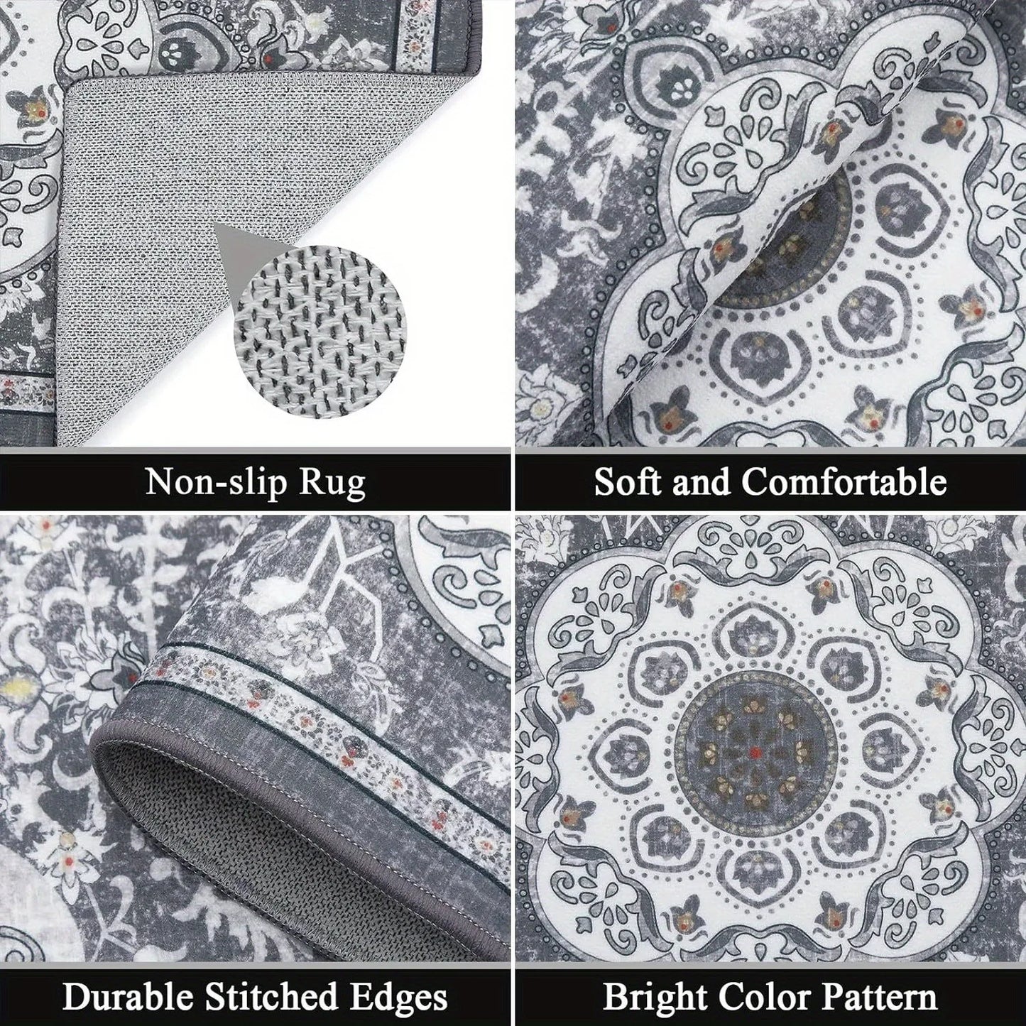 3 pcs set floor mat Bohemian style rugs kitchen carpet Non-slip