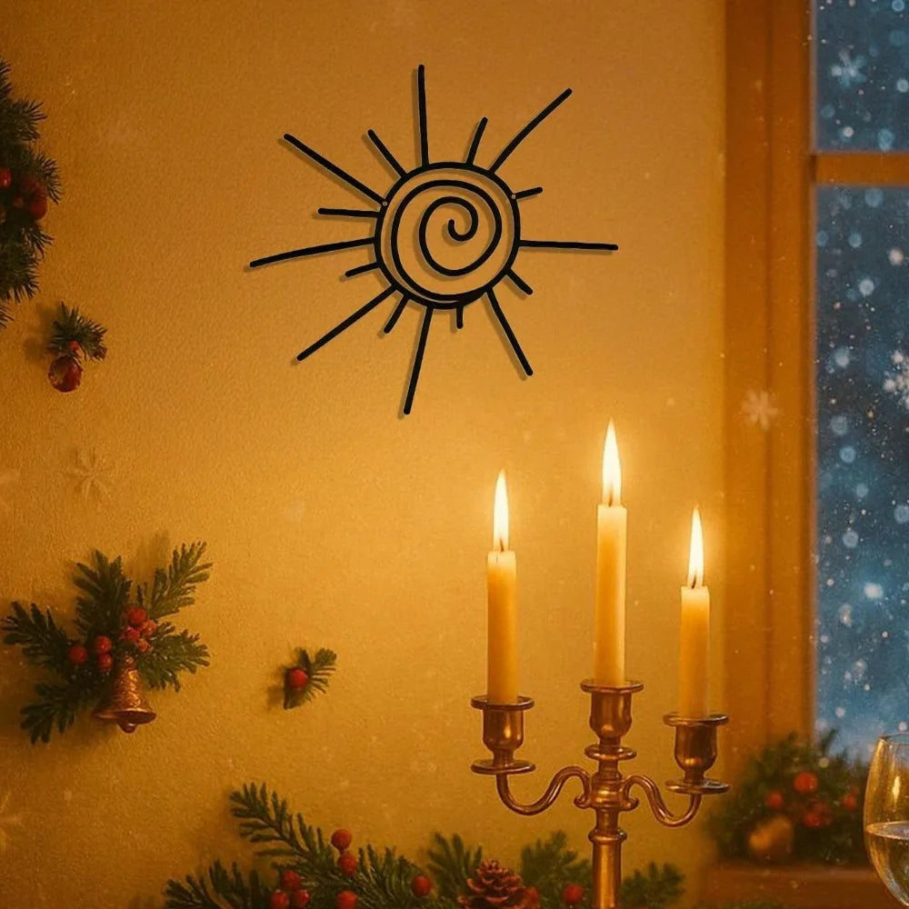 Sunburst Metal Wall Art – Large Bohemian Deco