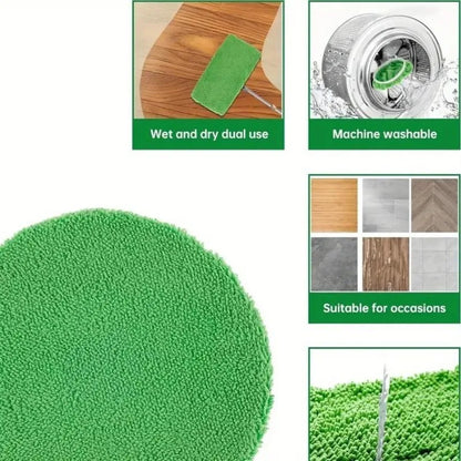 12 Piece Washable Green Mop Cloth, Perfect for Home and Office