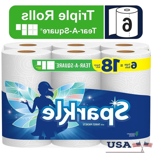 Paper Towels 6 Rolls 165 Sheets Multi-Size Absorbent Perforated