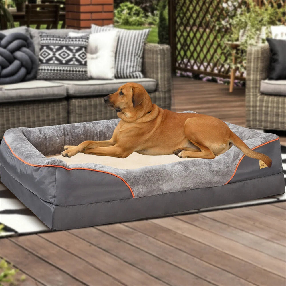 Jumbo Orthopedic  Memory Foam Pet Sofa Cushion Warm Puppy Bolster