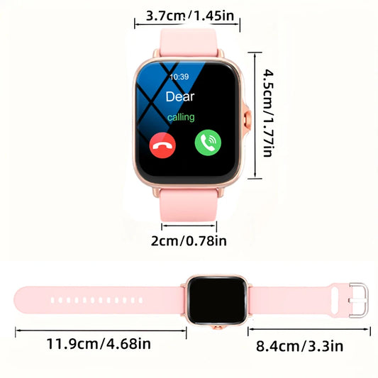 Smart watch with full touch screen, call, message reminder, compatible with iPhone/android mo
