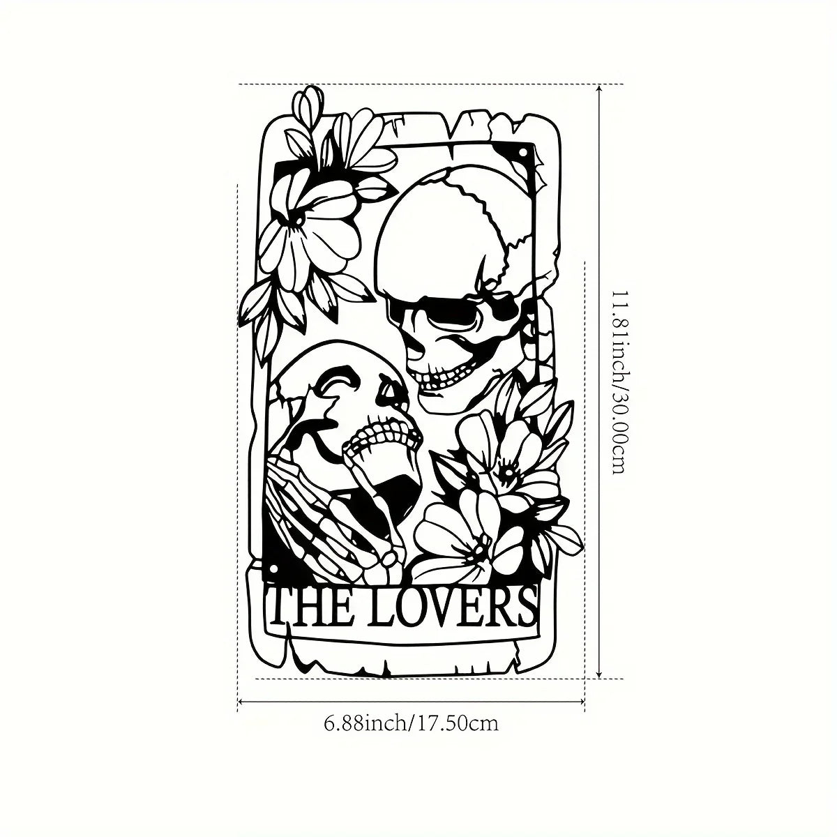 Bohemian-Gothic Metal Skull Wall Art