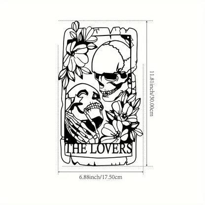 Bohemian-Gothic Metal Skull Wall Art