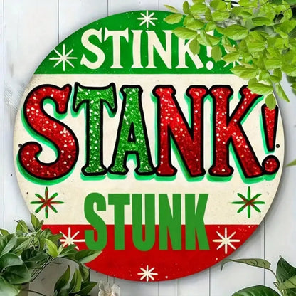 1pc 8" Round Vintage Cat&Moon Metal Sign, Gift,Wall Sculpture