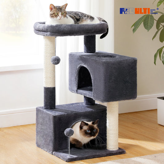 Multi Level Cat Tree Tower,  Large Condo for Indoor Kitten Bed