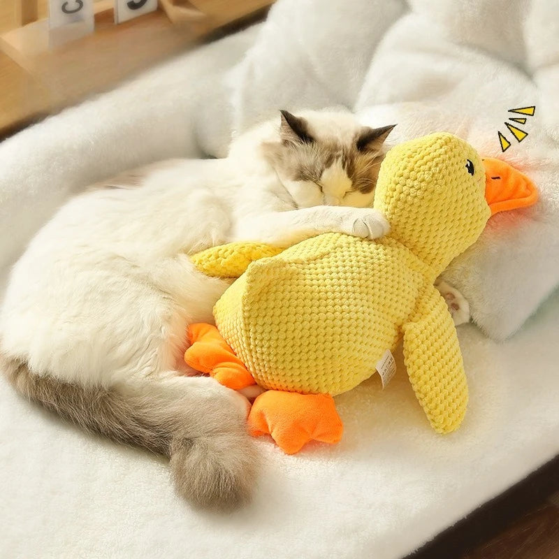 Plush Companion Sleeping Duck Dog Toys for Small Large Dogs Bite Resistant Teeth