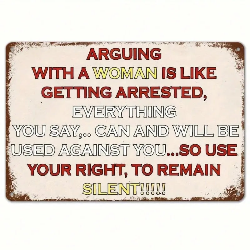 1pc Metal Vintage Sign-Distinctive Humorous Design