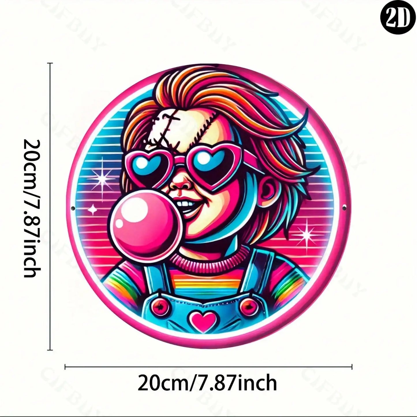 8x8" Chucky Horror Metal Sign,Halloween Gift,Wall Sculpture