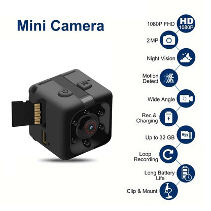 Mini, Camera 1080P, Nanny Cam Full HD with Night Vision, Motion Activation