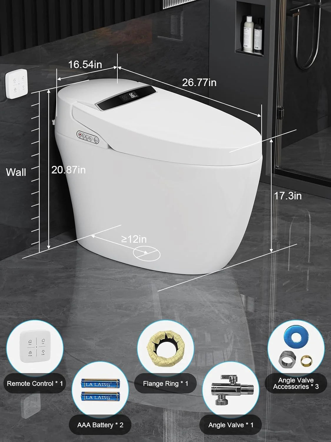 Smart Toilet, Heated Seat ,Night Light Auto Flush, Open/Close comfort Height