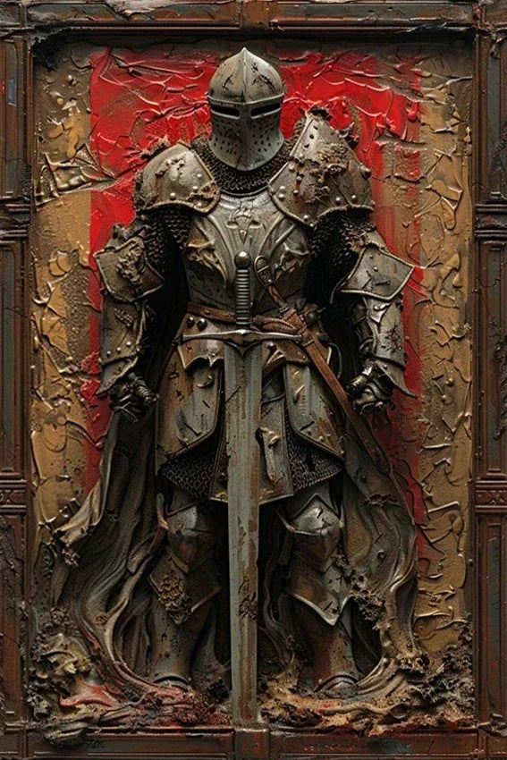 Vintage Metal Knight Assassin Sign