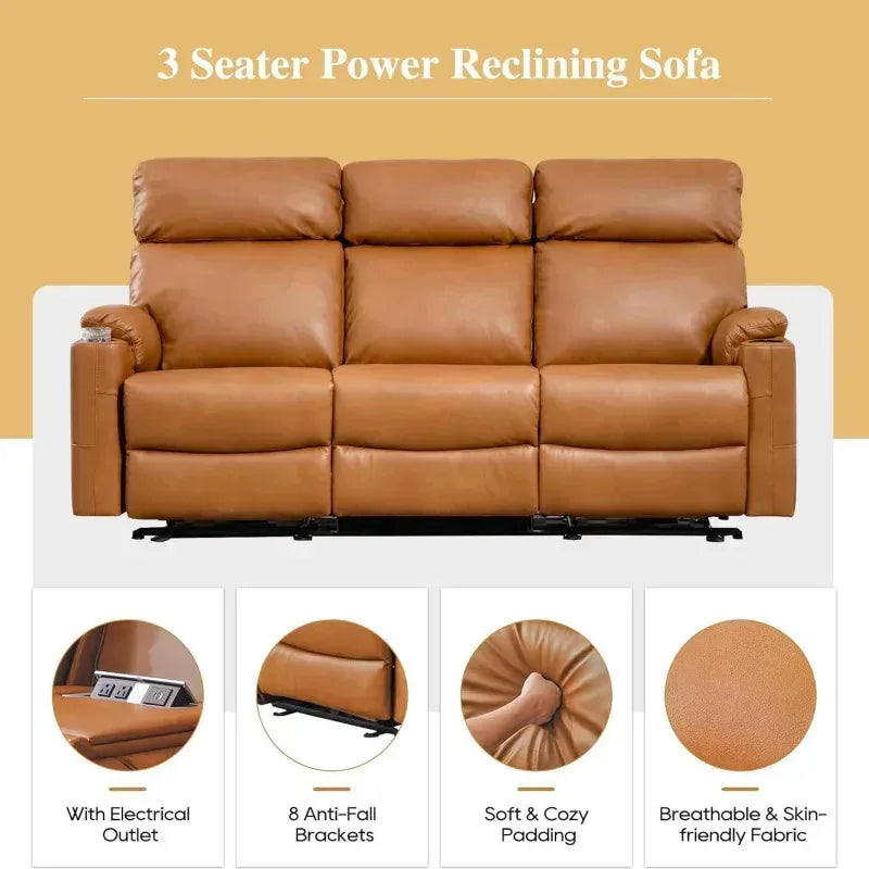 RPD4-3 seater recliner. PU leather recliner sofa