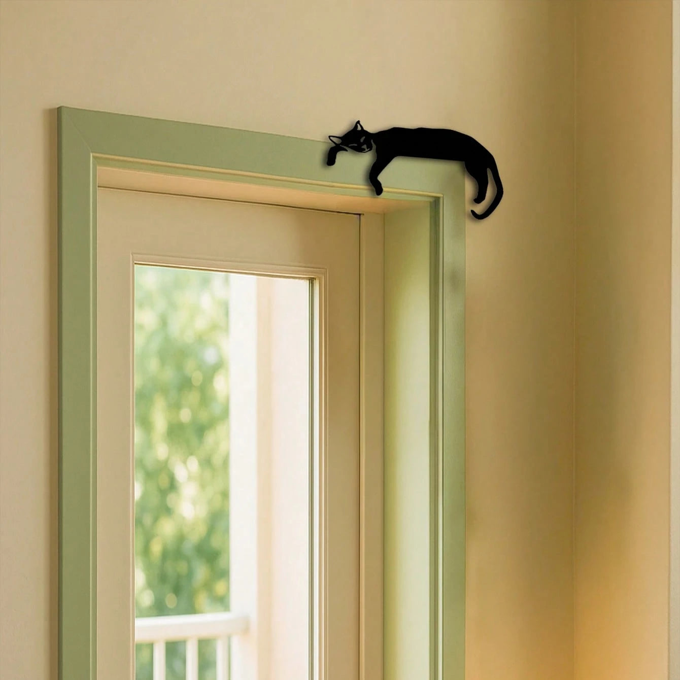 Gothic Boho Black Cat Silhouette Wall Art – Versatile Decor for Spooky Seasons