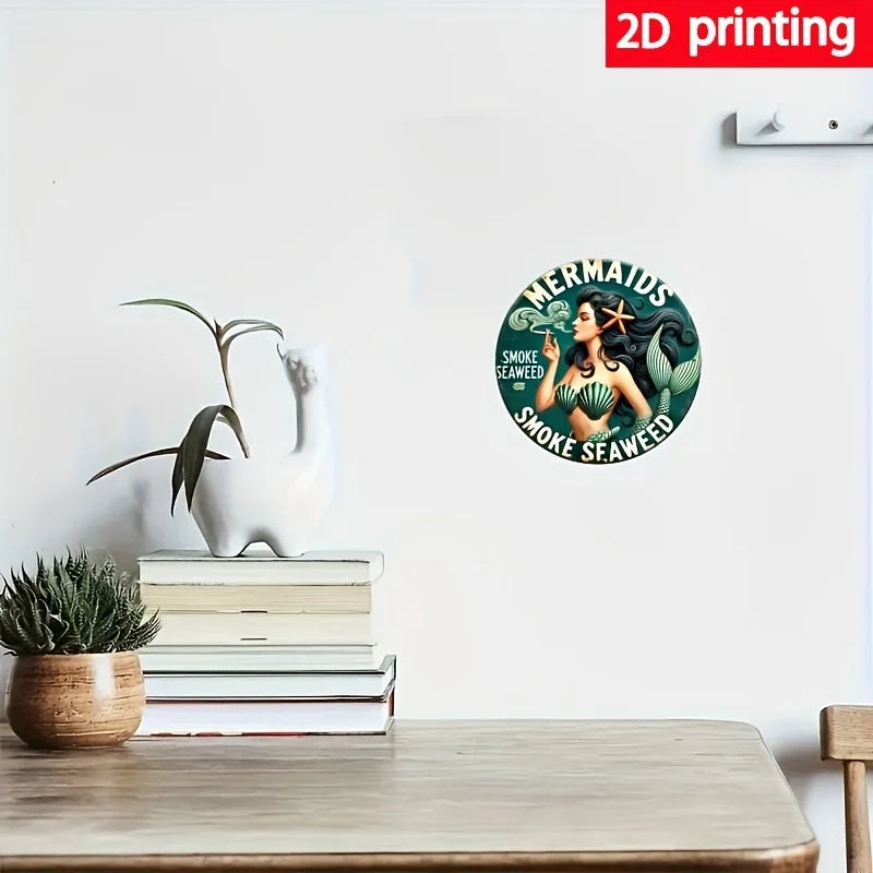 1pc vintage mermaid and seaweed wall art