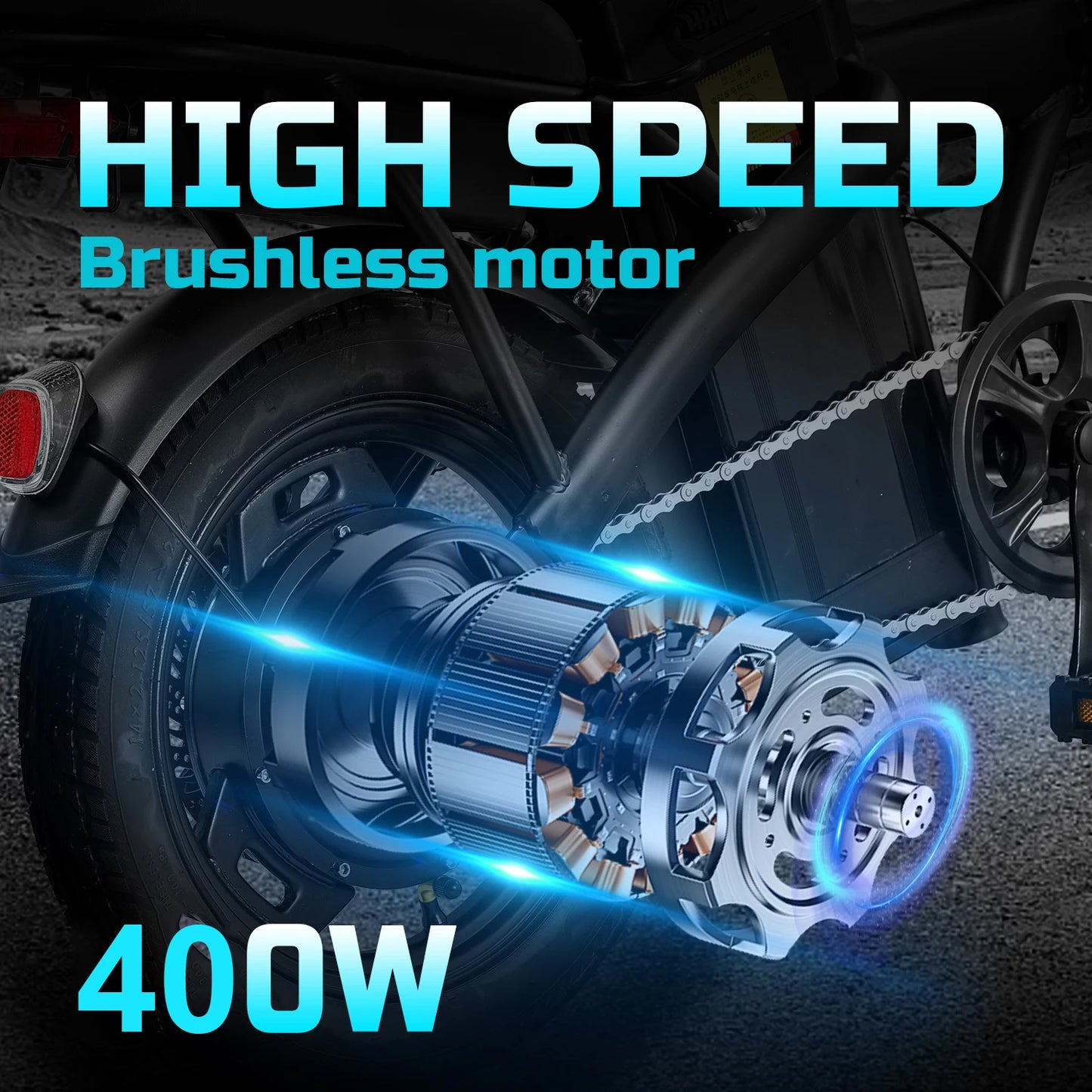 14inch Electric Bike, 20 MPH,48V Removable Battery,400W Motor, Adult Folding Electric Bicycle