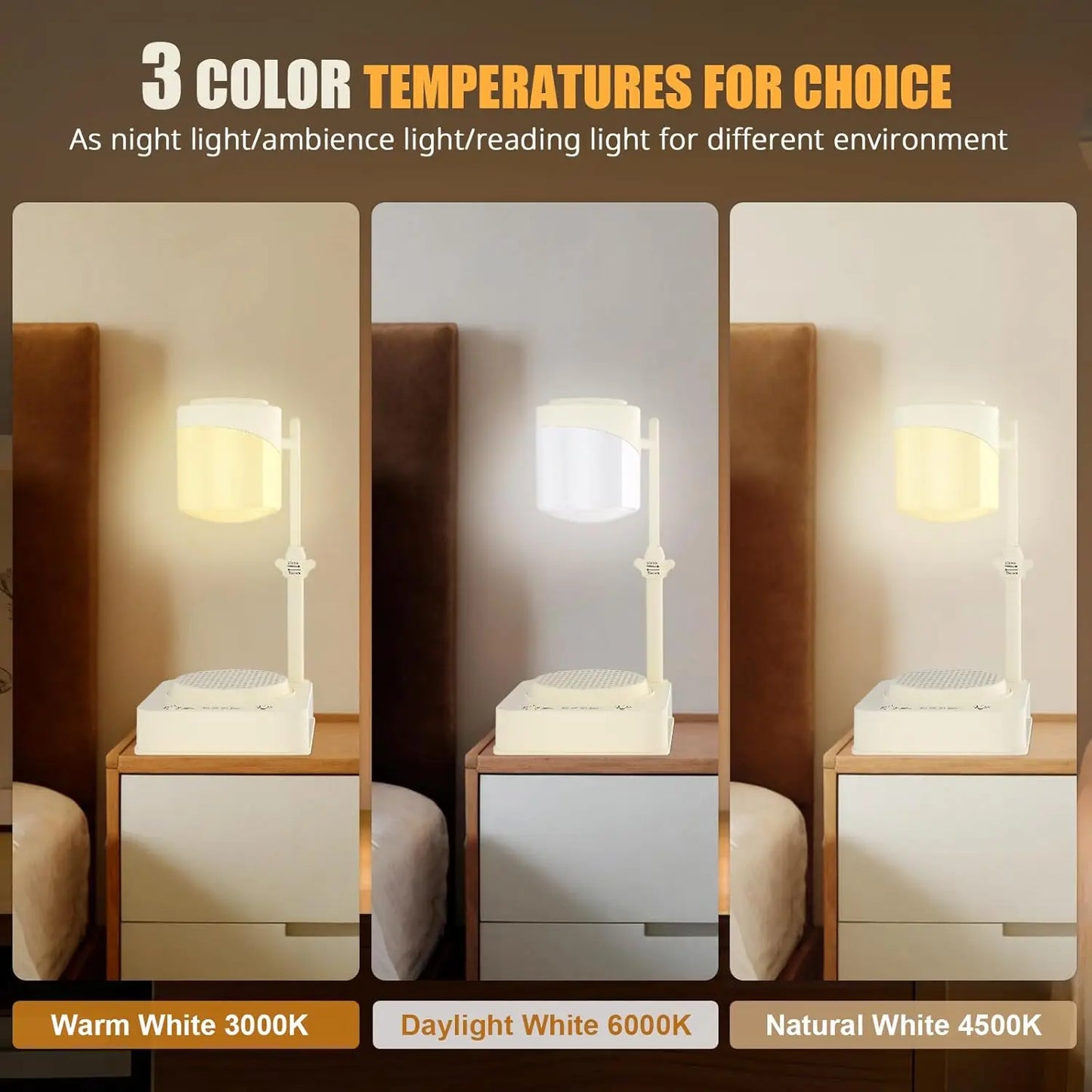 Modern Bedside Table Lamp with Wax Melt & Coffee Mug Warmer