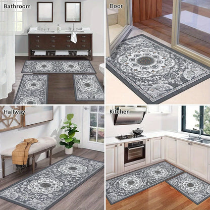 3 pcs set floor mat Bohemian style rugs kitchen carpet Non-slip