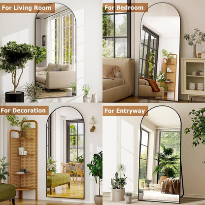 34x76 inch Wall Mount Arched Full Length Mirror-Aluminum Alloy
