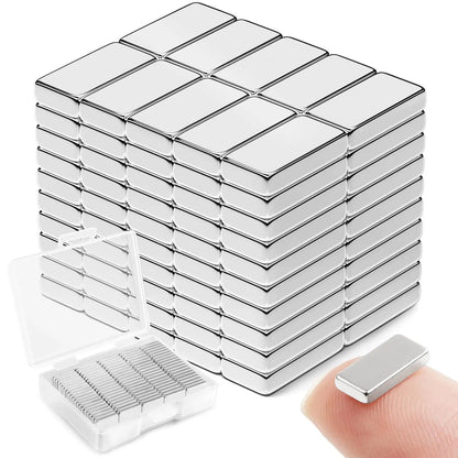 100/200/400/600 PCS Silver rectangular magnets, Double-Sided Adhesive, Perfect for Fridge, Garage