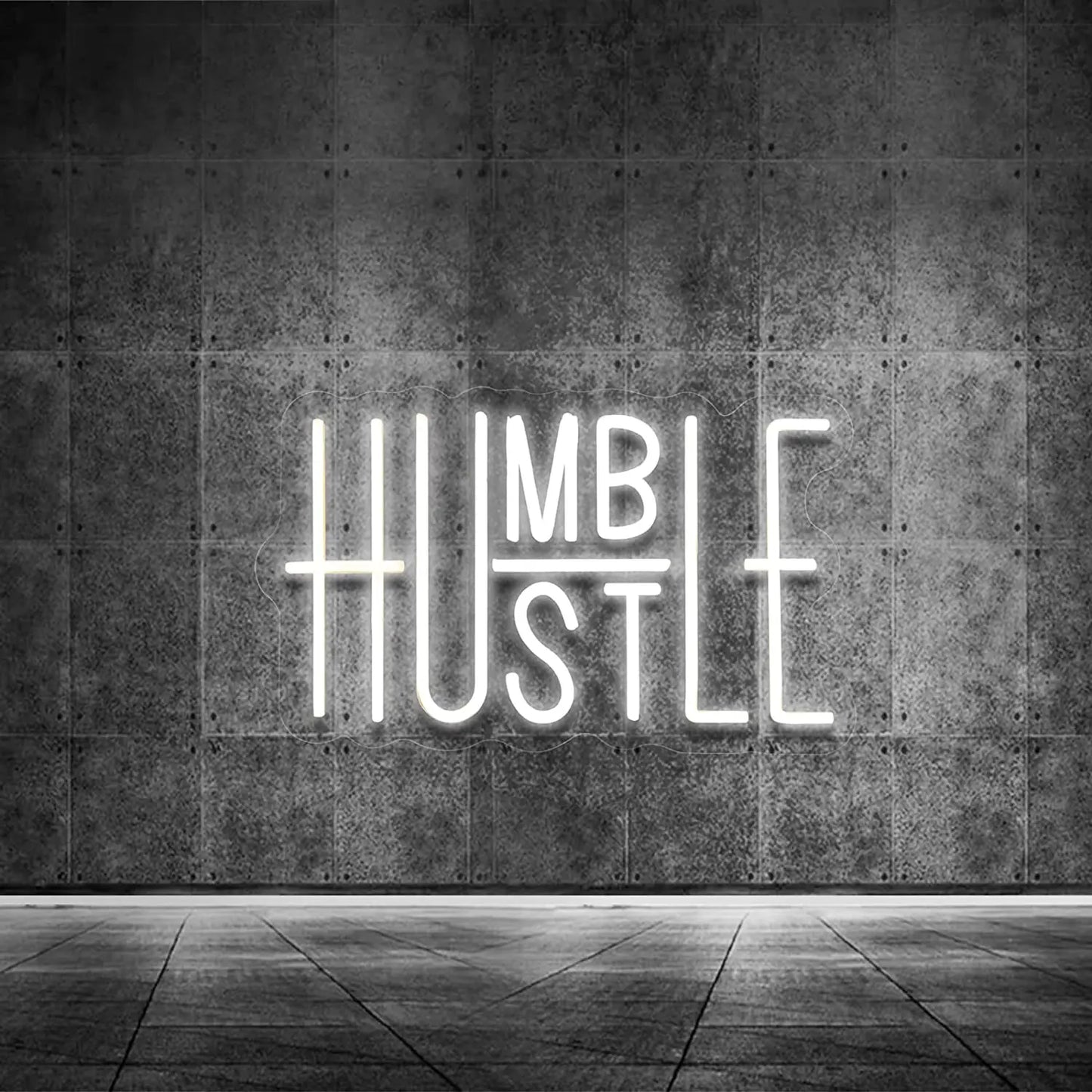 Hustle/Humble LED Neon Sign for Wall Decor,,
