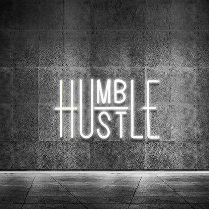 Hustle/Humble LED Neon Sign for Wall Decor,,