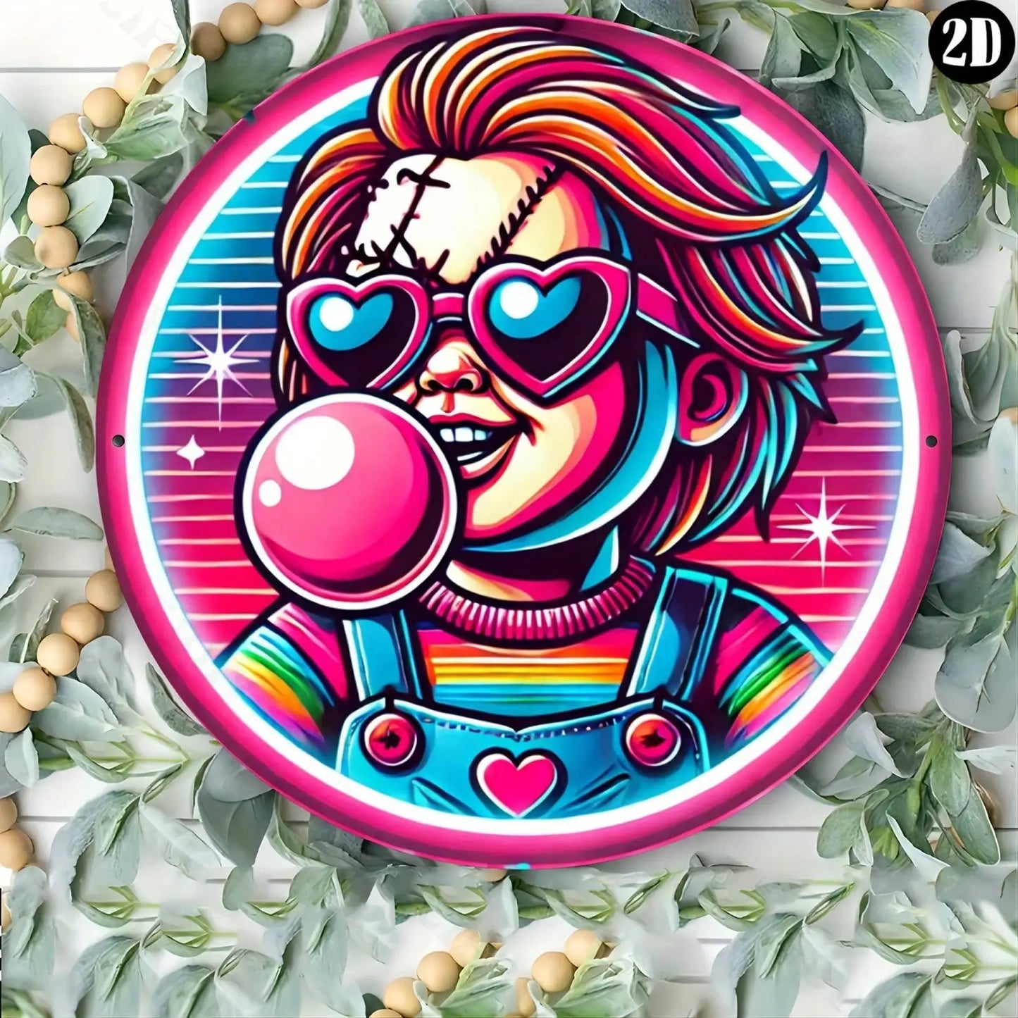 8x8" Chucky Horror Metal Sign,Halloween Gift,Wall Sculpture