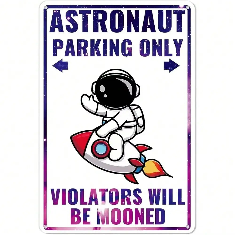 Outer Space Metal Sign Perfect for Astronaut-Themed Kids' Bedrooms