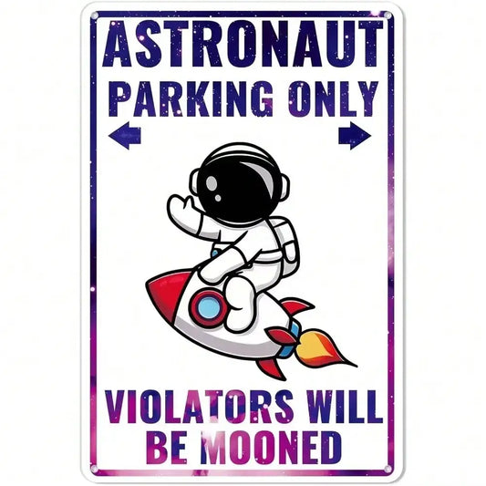 Outer Space Metal Sign Perfect for Astronaut-Themed Kids' Bedrooms