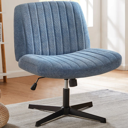 Adjustable Swivel Cross Legged Armless Wide Desk Chair