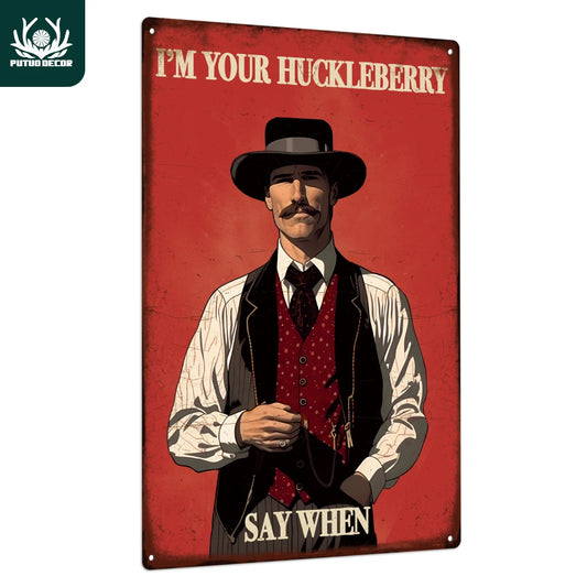 Vintage Plaque Wall Decor Poster for Home, I'M Your Huckleberry