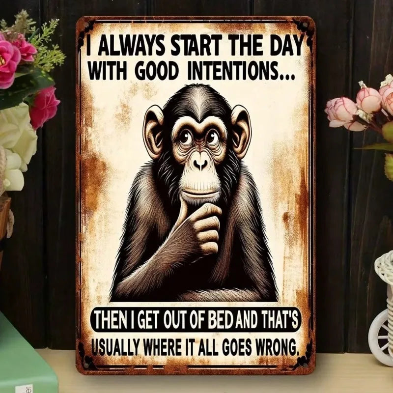 Funny Sarcastic Metal Vintage Wall, Art Plaque