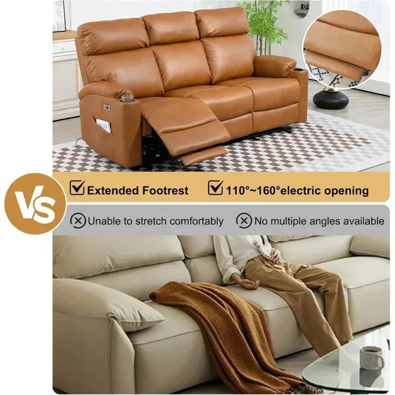 RPD4-3 seater recliner. PU leather recliner sofa