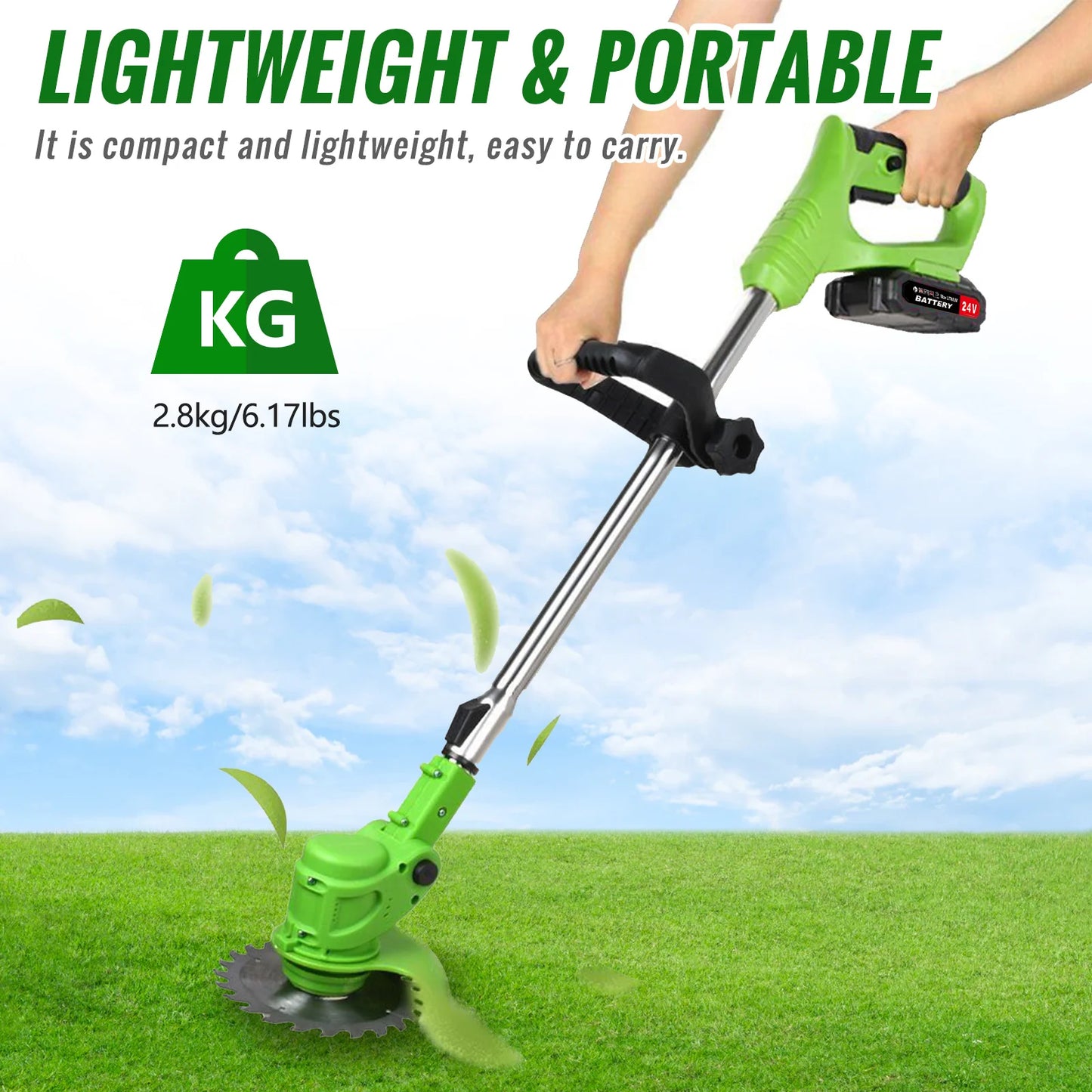 Weed Trimmer Lawn Electric Brushles 2-in-1 Cordless String Grass Trimmer