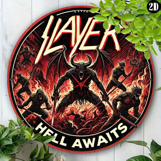 8x8" SLAYER Hell Awaits Metal Sign