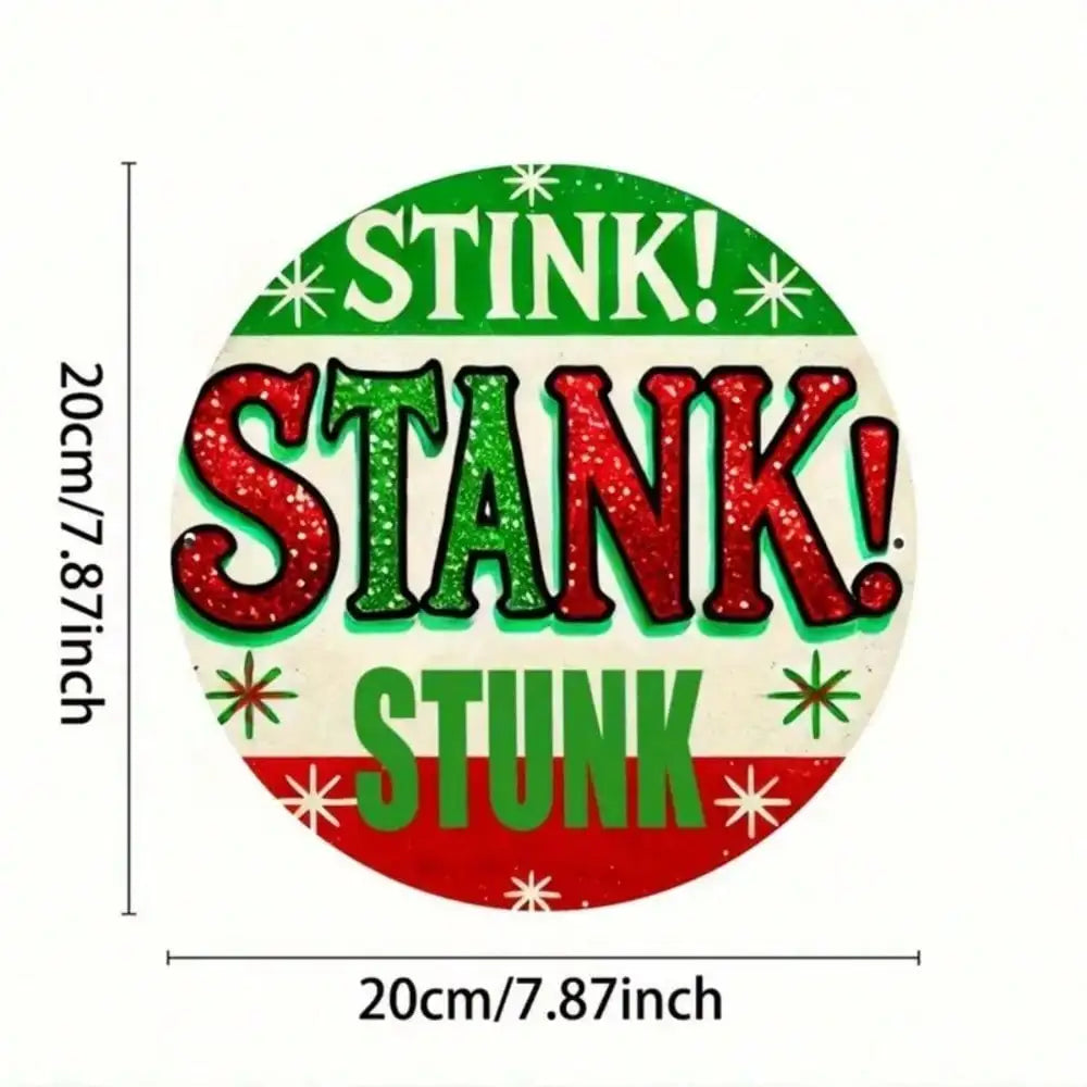 1pc 8" Round Vintage Cat&Moon Metal Sign, Gift,Wall Sculpture