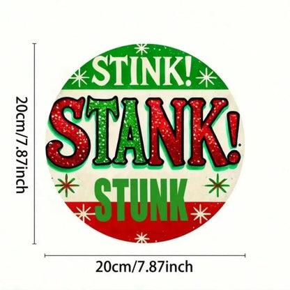 1pc 8" Round Vintage Cat&Moon Metal Sign, Gift,Wall Sculpture