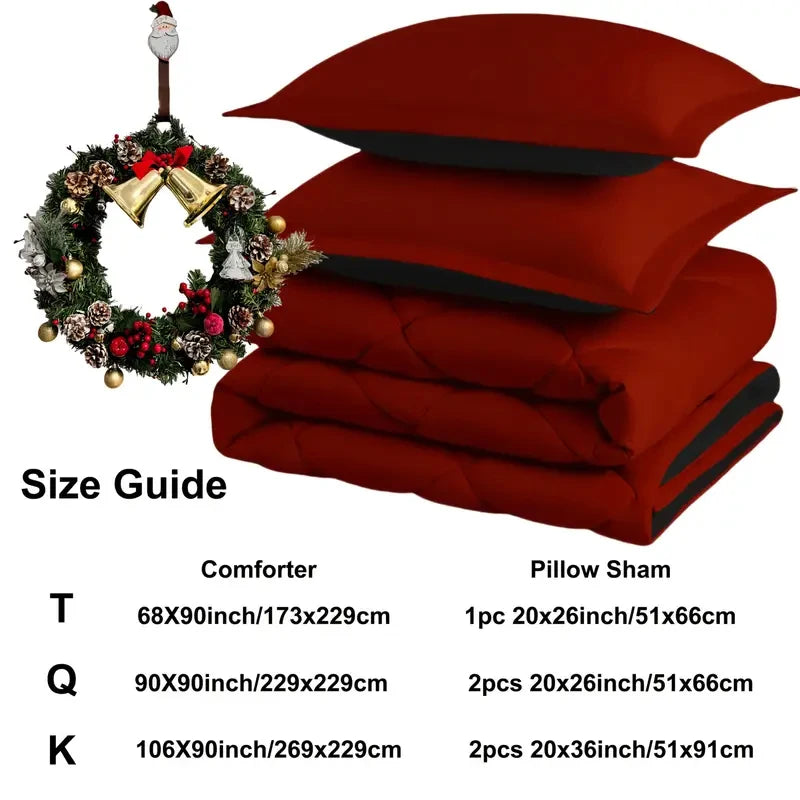 2/3pcs Reversible Comforter Bedding , Comforter Set Queen/King