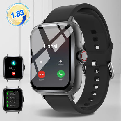 Smart watch with full touch screen, call, message reminder, compatible with iPhone/android mo