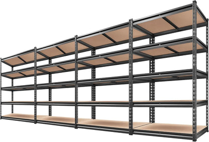 2500LBS Garage Shelving 72''H Storage 5 Tier Metal Shelves Adjustable
