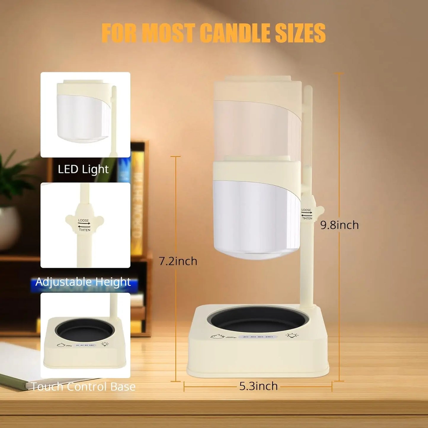 Modern Bedside Table Lamp with Wax Melt & Coffee Mug Warmer